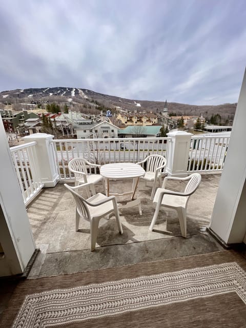 Large balcony with patio furniture and awesome views!