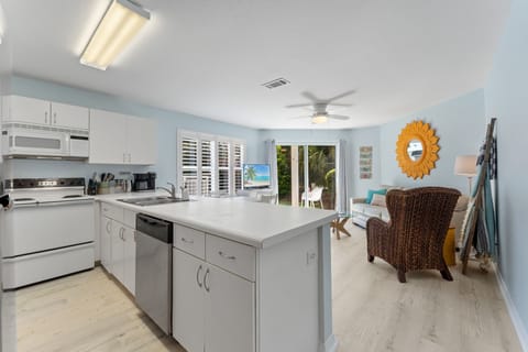 Open concept kitchen/living/dining area