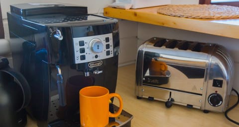 Luxury indulgent coffee with our Delonghi fully automatic coffee machine and the Duralit toaster