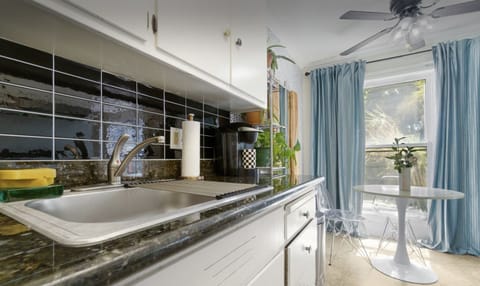 Dishes, pots, pans, and enough cooking supplies to make a yummy meal.