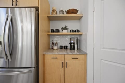 Kitchen Nook: Brew your mornings with style in this chic coffee corner! Enjoy coffee bliss!