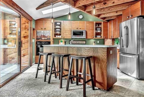 Fully stocked kitchen with all the essentials for cooking a family meal.
