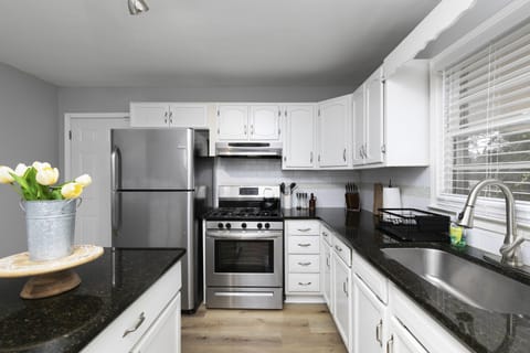 Fully stocked kitchen. 