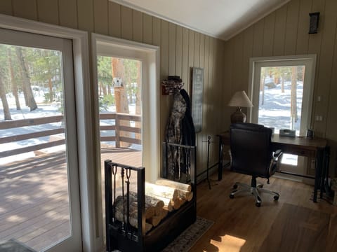 Views from Great room to front deck.