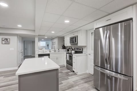 Center Island offers more workspace for meal prep.