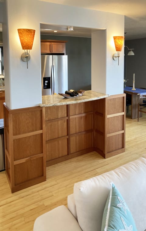 Bar between kitchen and living room