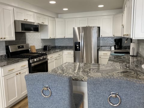 the kitchen is well stocked to cook and server meals for all your guests