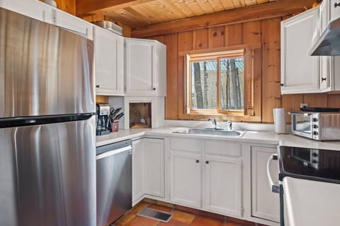 Kitchen with brand new appliances.