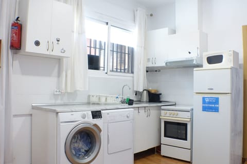 Kitchen with washing machine