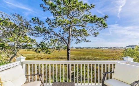 One of three balconies to watch sunset over the Low country marsh