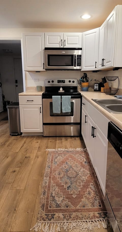 Electric Stove
Oven has plenty of cooking trays underneath