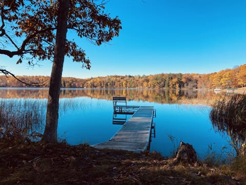 Beautiful views of fall foliage from our dock 