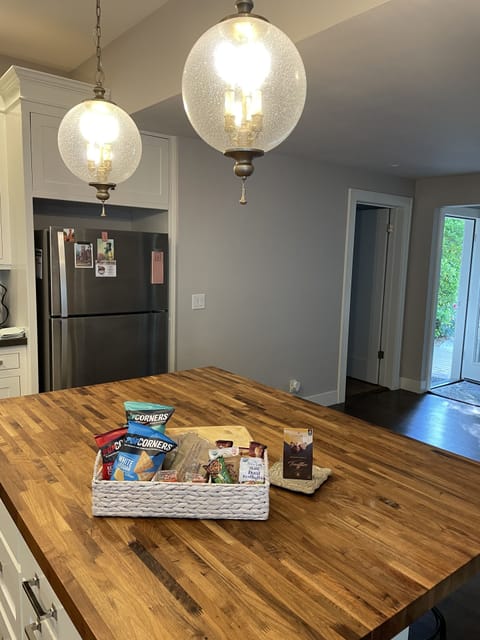 We provide a variety of complimentary snacks, coffee, & tea.