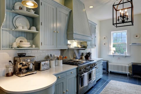 Brand new Quartz countertops and tile backsplash.