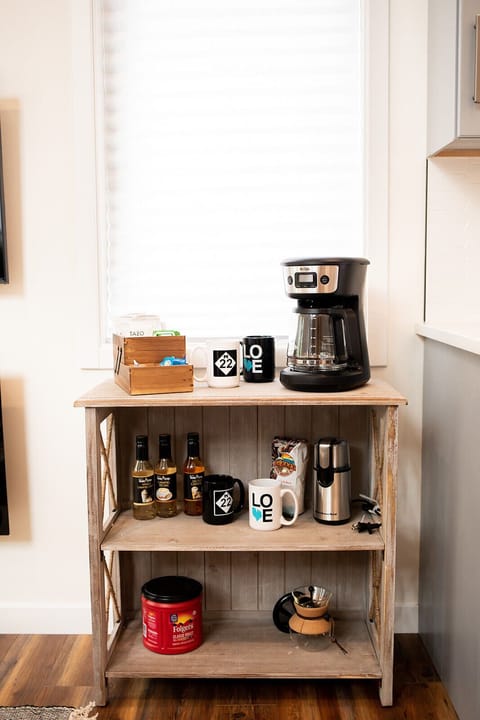 Complimentary coffee station.