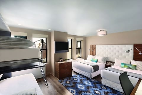 Unwind together in a spacious room with city views.