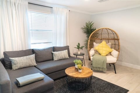 The living room, sofa turns to comfortable bed for two :)