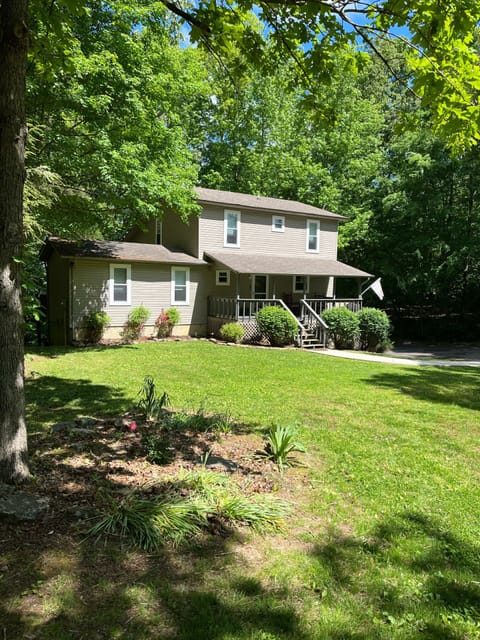 Front of house with ample parking 