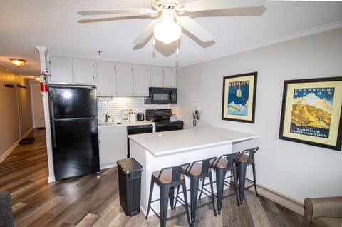 Updated kitchen with counter seating