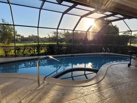 Sun rise on the pool deck.