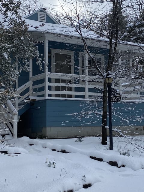 The front porch overlooking the winter wonderland!
