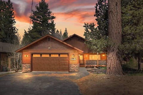 Beautiful evening front view of home