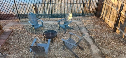 Fire pit in back yard