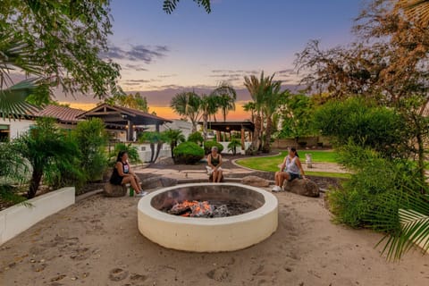 Firepit with sitting stones