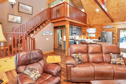 Real leather reclining sofas and chair