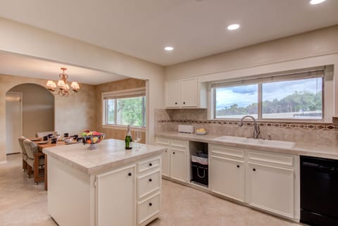 Spacious kitchen with a center prep island
