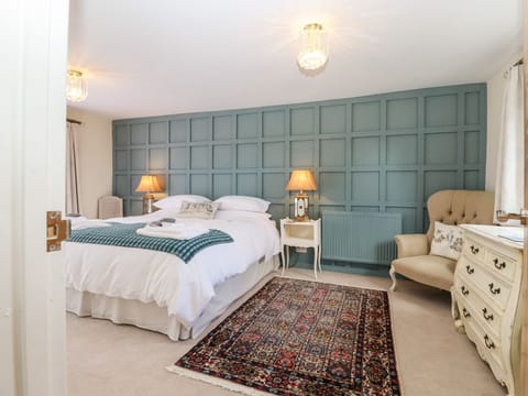 Main bedroom downstairs with hand made, top quality, 6 foot superking mattress.