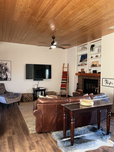 Living room with fireplace