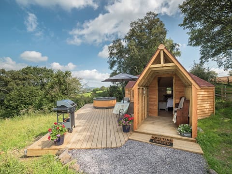 Outdoor area | Dol y Mynydd (The Mountain Meadow) - Mountain Meadow Cabins, Abergele