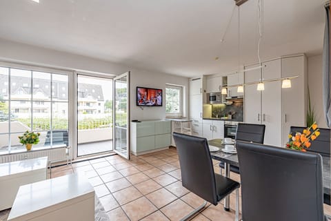 Combined living/dining and kitchen area