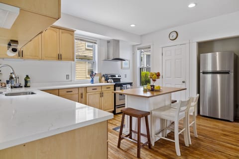 Large eat in kitchen.  Quartz counter tops. 
