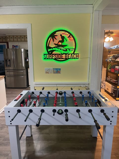 foosball table in living room