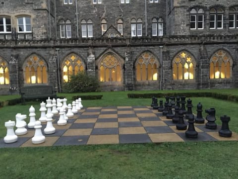 Giant chess in the cloisters