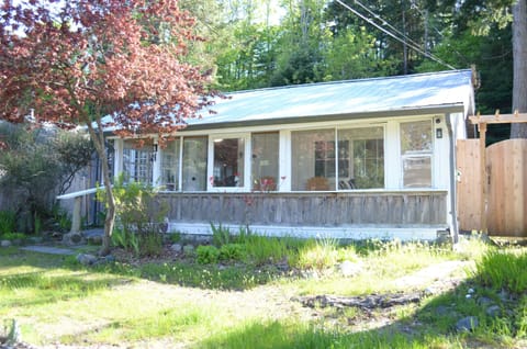 Front of house with patio