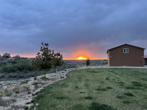 Enjoy the beautiful sunset from the outdoor dining table