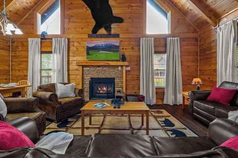The family will enjoy relaxing in the very spacious living room and sitting by the fireplace in the winter!