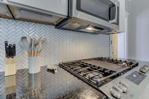 all cooking utensils, pots & pans, dishes, silverware, bakeware, etc provided