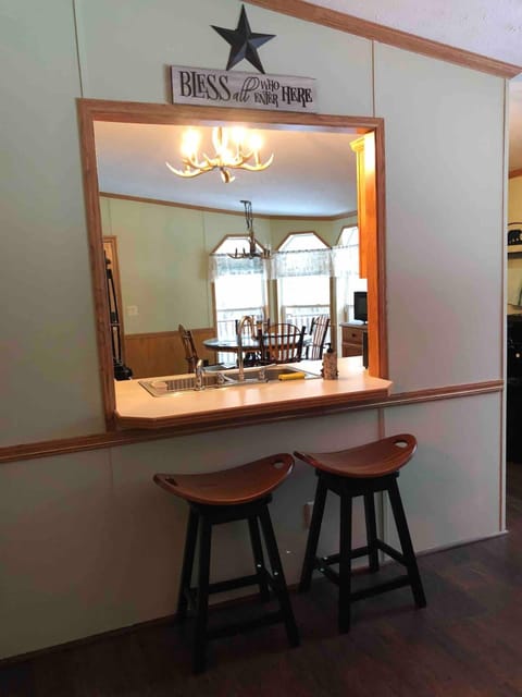 Looking into kitchen from common room