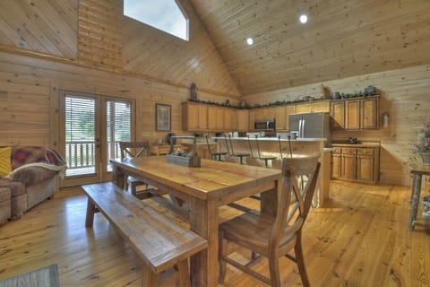 Kitchen table with seating for 10 and bar seating for 4