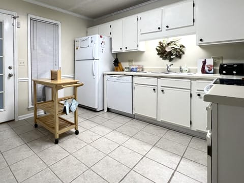 Kitchen has the basics to enjoy your stay. Starter supply of coffee, etc. 