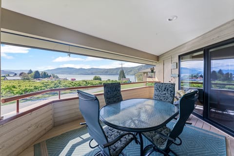 Enjoy lake views while dining on the main level deck with Gas BBQ Grill