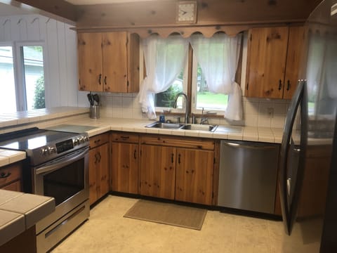 kitchen with new stainless steel appliances