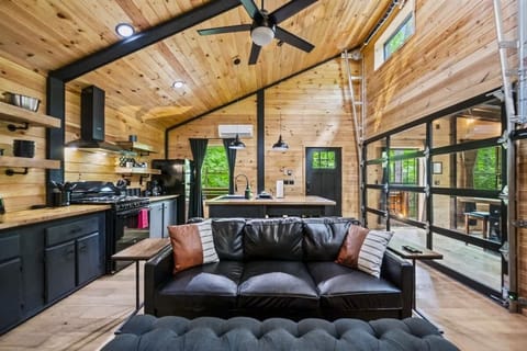 Snuggle up on the couch by the fire.