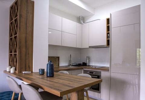 Full size kitchen is equipped with every important thing you may need 