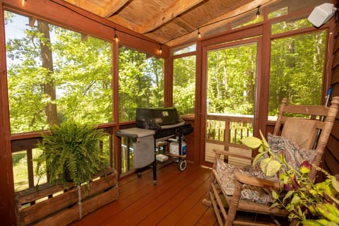 Grill & we have outdoor bluetooth speakers for a lovely evening on the deck