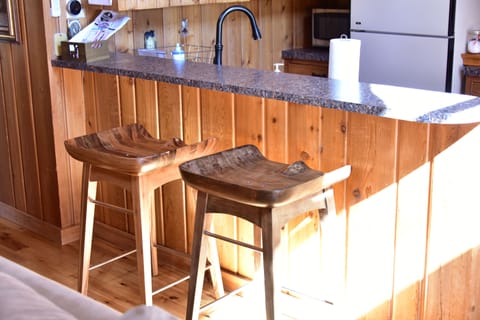 Kitchen island with sitting stools